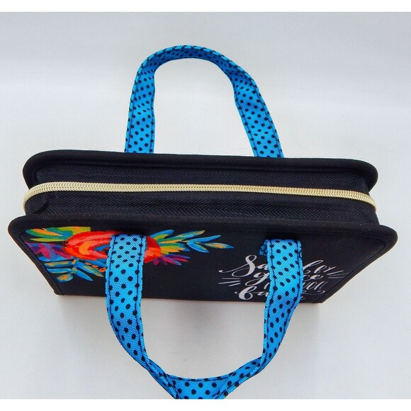 Bible Cover W Notebook Floral Black Teal Saved By Grace Through Faith Zippered - Picture 7 of 9